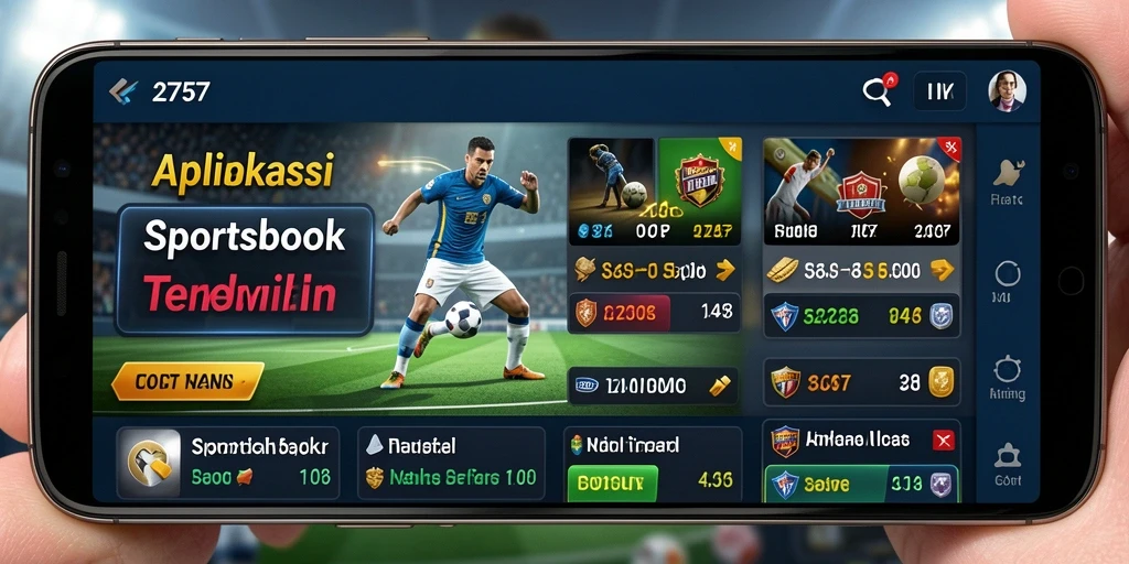Tampilan antarmuka pengguna aplikasi Sportsbook 2757 yang menarik.