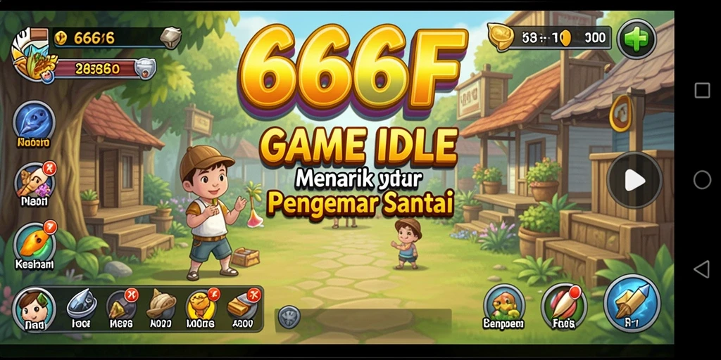 Tampilan gameplay 666F yang menarik dalam suasana santai.