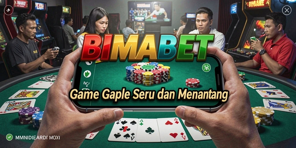 Tampilan gameplay Gaple di aplikasi BIMABET yang menarik.