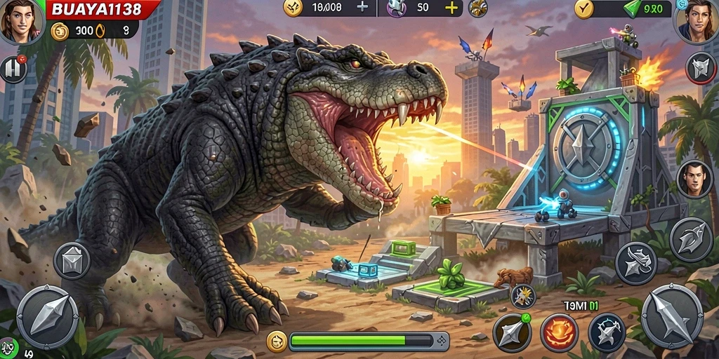 Tangkapan layar gameplay BUAYA138 yang menegangkan dalam Tower Defense.