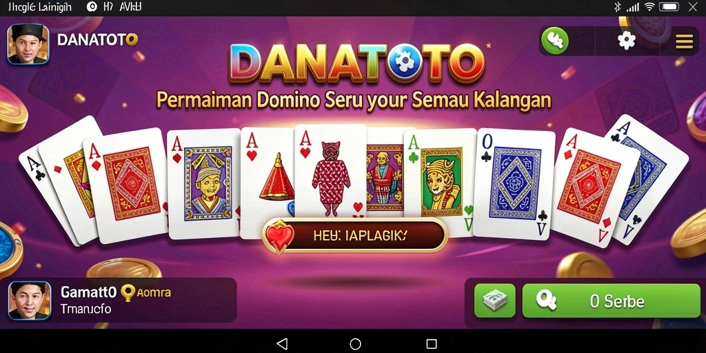 Screenshot gameplay seru dari DANATOTO yang menunjukkan aksi domino.