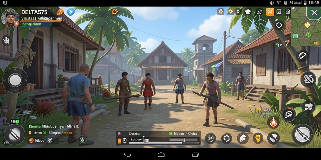 Tampilan gameplay DELTA575 yang interaktif dan mendalam.