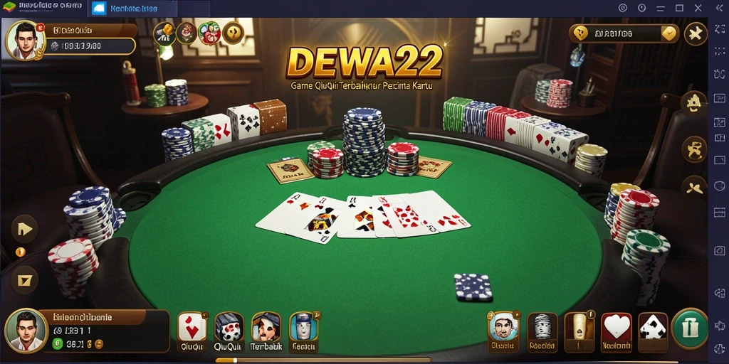 Tampilan gameplay seru dalam DEWA22 dengan aksi QiuQiu.