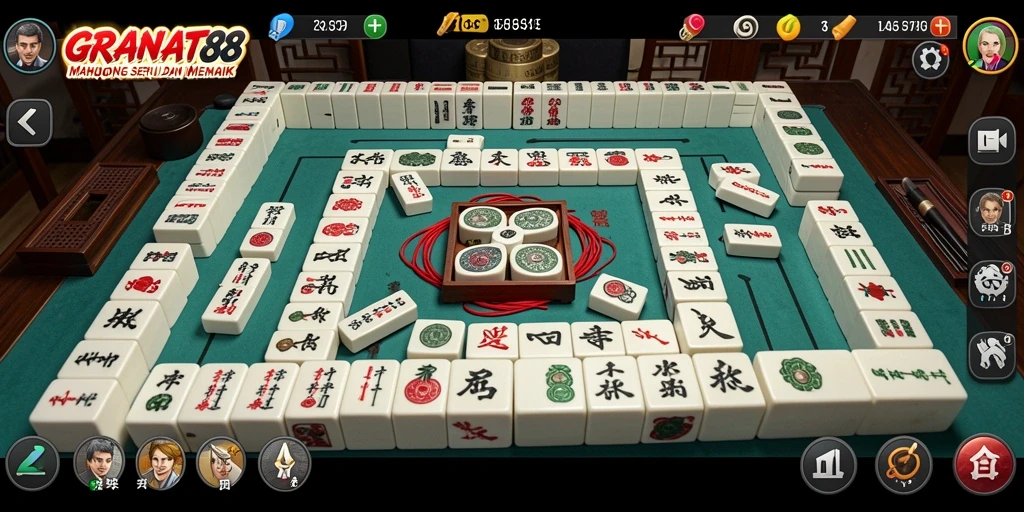 Tampilan utama gameplay Mahjong di GRANAT88.