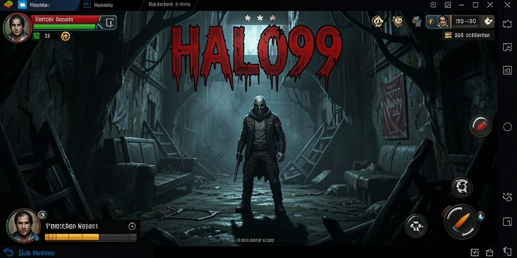 Tampilan menakutkan dari gameplay HALO99 yang menampilkan makhluk menyeramkan.