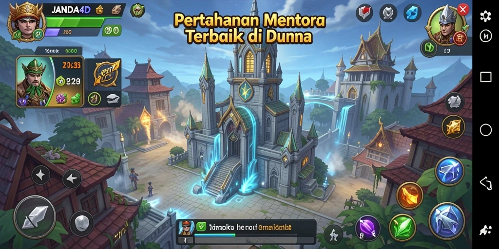 Gameplay menara pertahanan yang menegangkan dan strategis di JANDA4D.