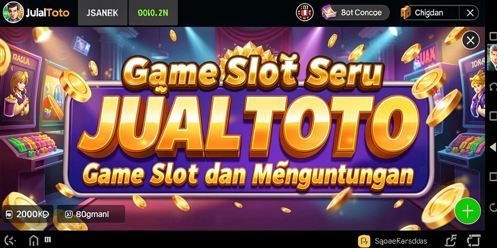Tampilan gameplay menarik dari JUALTOTO dengan simbol slot yang memukau.