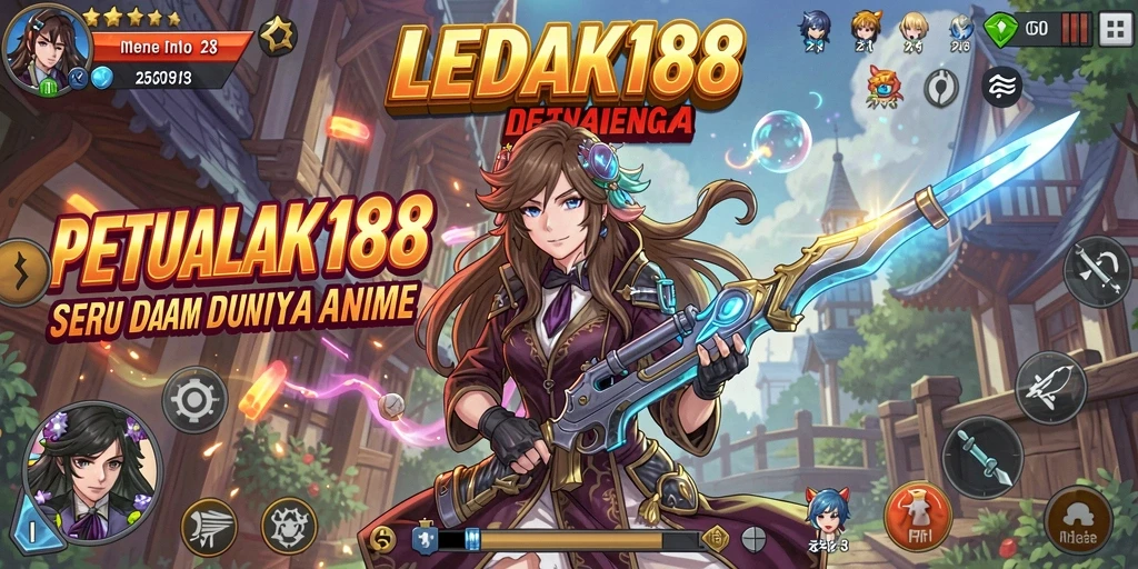 Tampilan gameplay LEDAK188 yang penuh aksi dan karakter Anime yang mengagumkan.