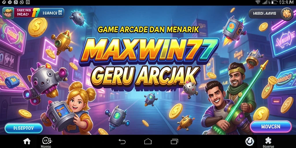 Screenshot gameplay seru MAXWIN77 yang menampilkan tantangan Arcade.
