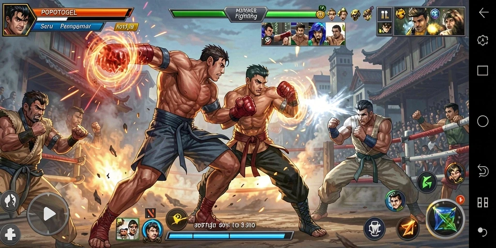 Tampilan seru permainan Fighting di POPOTOGEL dengan karakter beraksi.