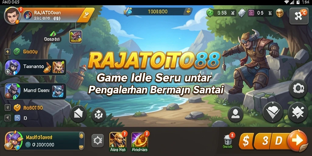 Tampilan screenshot utama RAJATOTO88 menunjukkan gameplay yang santai dan interaktif.