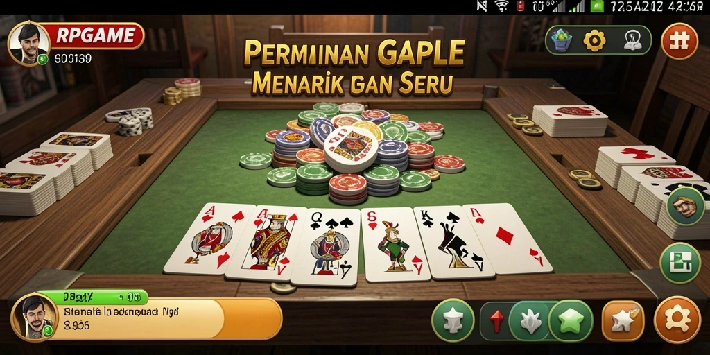 Menampilkan gameplay seru Gaple dalam RPGAME.