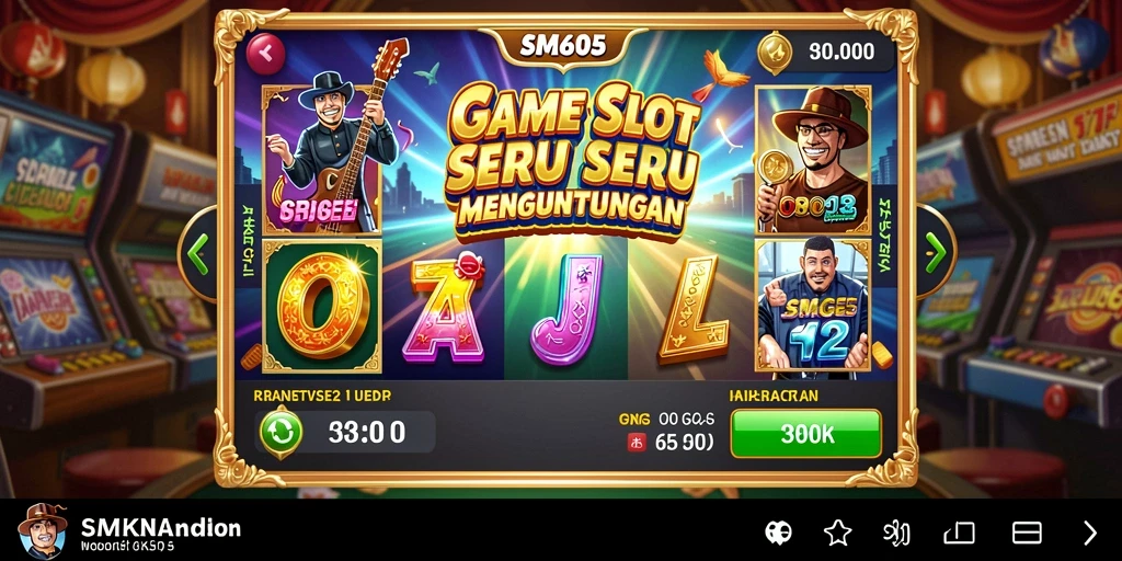 Screenshot utama SM605 menunjukkan gameplay Slot yang menegangkan.