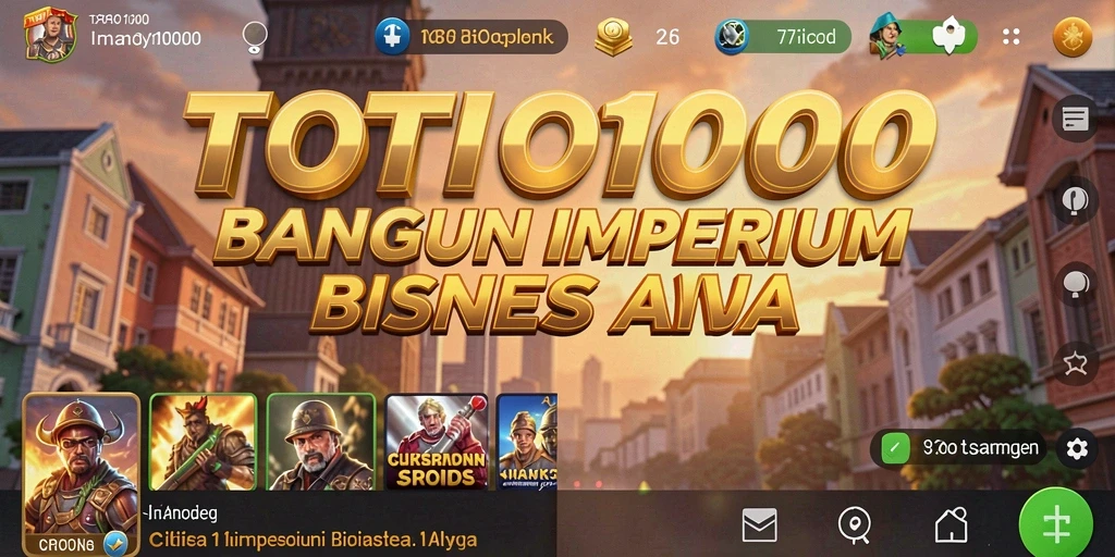 Tampilan gameplay TOTO1000 dengan pengelolaan bisnis yang seru.