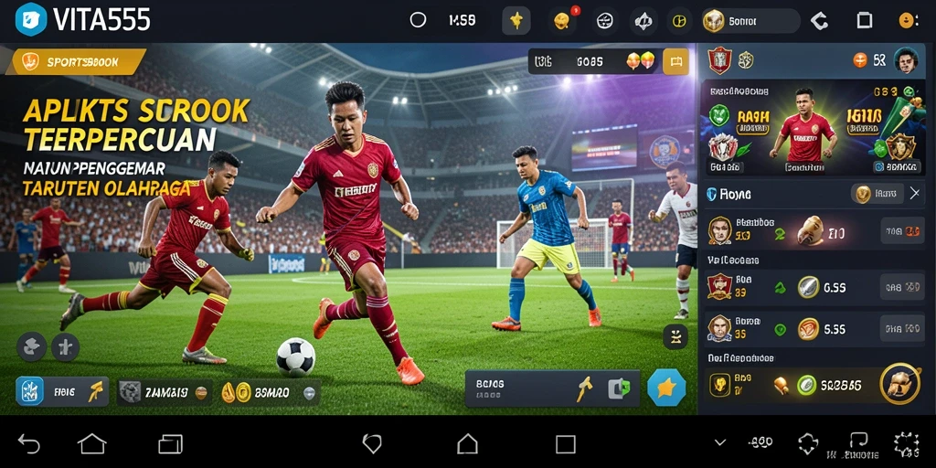 Tampilan utama VITA555 yang menunjukkan fitur taruhan olahraga.