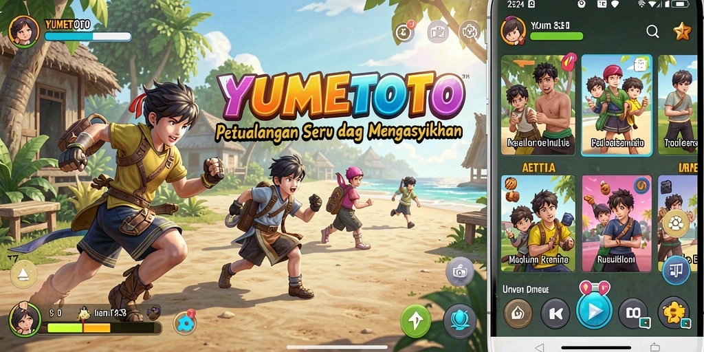 Tampilan gameplay seru dalam petualangan YUMETOTO.